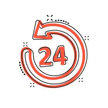 Clock icon in comic style. Watch cartoon vector illustration on white isolate Ilustración de archivo