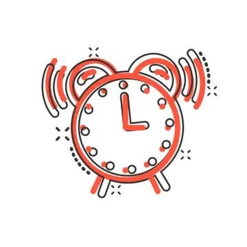 Clock icon in comic style. Watch cartoon vector illustration on white isolate Ilustración de archivo