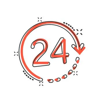 Clock icon in comic style. Watch cartoon vector illustration on white isolate Ilustración de archivo