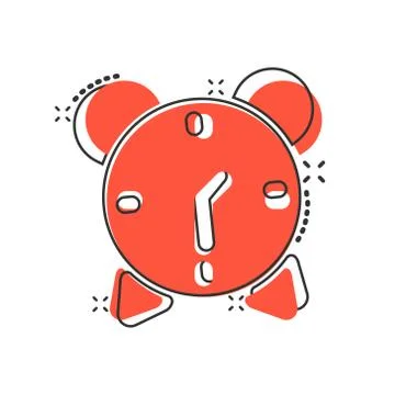 Clock icon in comic style. Watch cartoon vector illustration on white isolate Illustrazione stock