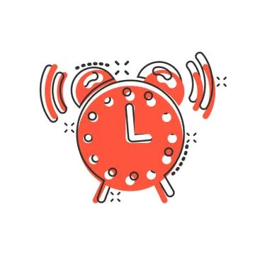 Clock icon in comic style. Watch cartoon vector illustration on white isolate Stockillustratie