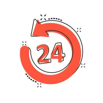 Clock icon in comic style. Watch cartoon vector illustration on white isolate 库存插图