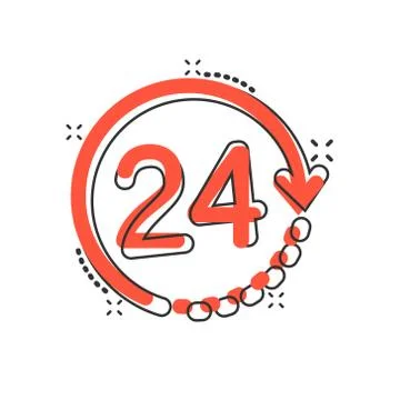 Clock icon in comic style. Watch cartoon vector illustration on white isolate Ilustración de archivo