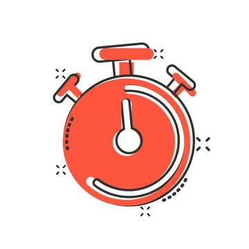 Clock icon in comic style. Watch cartoon vector illustration on white isolate Illustrazione stock