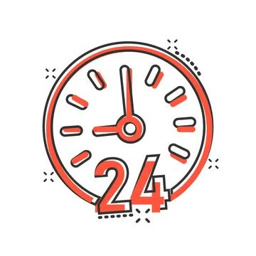 Clock icon in comic style. Watch cartoon vector illustration on white isolate Stockillustratie