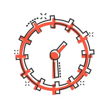 Clock icon in comic style. Watch cartoon vector illustration on white isolate Illustrazione stock