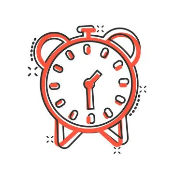 Clock icon in comic style. Watch cartoon vector illustration on white isolate Stockillustratie