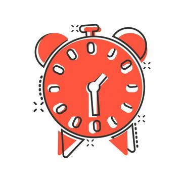 Clock icon in comic style. Watch cartoon vector illustration on white isolate Stock Illustration