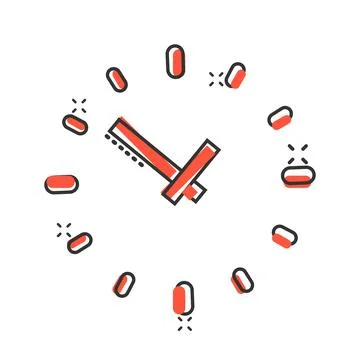 Clock icon in comic style. Watch cartoon vector illustration on white isolate Stockillustratie