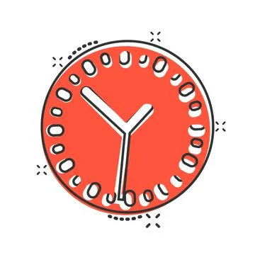 Clock icon in comic style. Watch cartoon vector illustration on white isolate Illustrazione stock