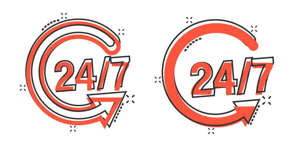 Clock icon in comic style. Watch cartoon vector illustration on white isolate Ilustración de archivo