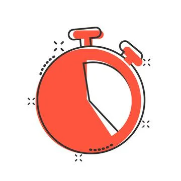 Clock icon in comic style. Watch cartoon vector illustration on white isolate Ilustración de archivo