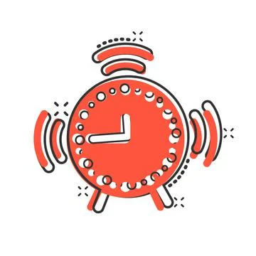Clock icon in comic style. Watch cartoon vector illustration on white isolate Illustrazione stock