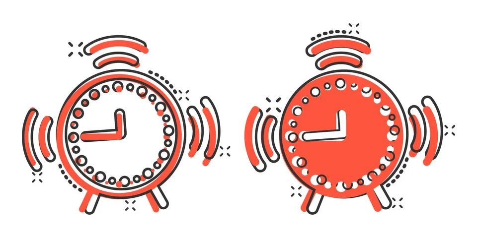 Clock icon in comic style. Watch cartoon vector illustration on white isolate Stockillustratie