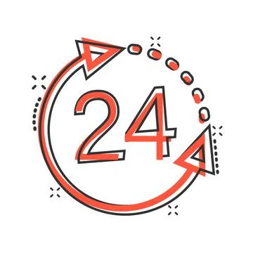 Clock icon in comic style. Watch cartoon vector illustration on white isolate Ilustración de archivo