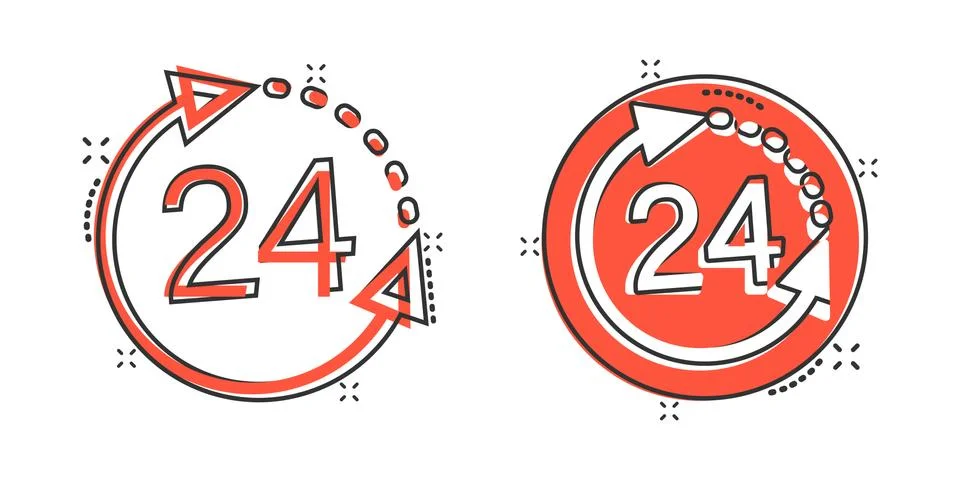 Clock icon in comic style. Watch cartoon vector illustration on white isolate Stockillustratie