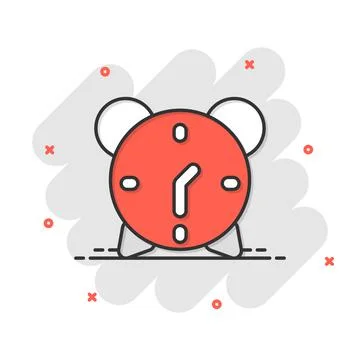 Clock icon in comic style. Watch cartoon vector illustration on white isolate 库存插图