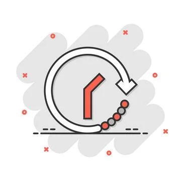 Clock icon in comic style. Watch cartoon vector illustration on white isolate Ilustración de archivo