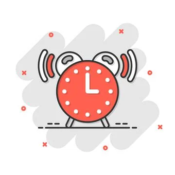 Clock icon in comic style. Watch cartoon vector illustration on white isolate Illustrazione stock