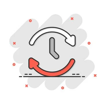 Clock icon in comic style. Watch cartoon vector illustration on white isolate Stockillustratie