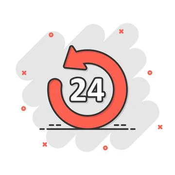 Clock icon in comic style. Watch cartoon vector illustration on white isolate Stockillustratie