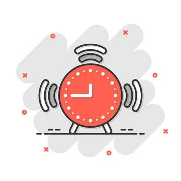 Clock icon in comic style. Watch cartoon vector illustration on white isolate Ilustración de archivo