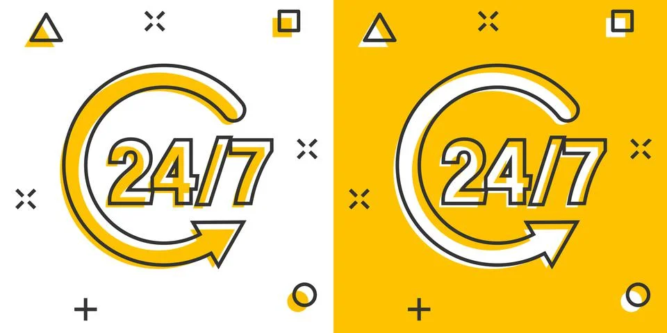 Clock icon in comic style. Watch cartoon vector illustration on white isolate Stockillustratie