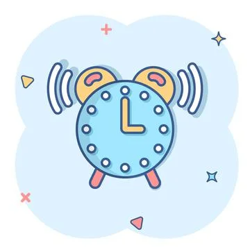 Clock icon in comic style. Watch cartoon vector illustration on white isolate Stockillustratie