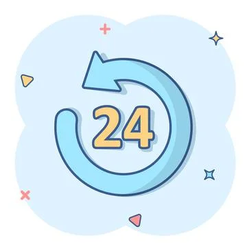 Clock icon in comic style. Watch cartoon vector illustration on white isolate Illustrazione stock