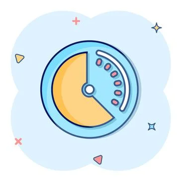 Clock icon in comic style. Watch cartoon vector illustration on white isolate Stockillustratie