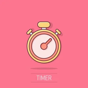 Clock icon in comic style. Watch cartoon vector illustration on isolated ba.. 库存插图