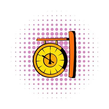 Clock icon in comics style Ilustración de archivo