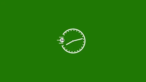 Clock icon countdown 24 hour day fast speed animation. clock with moving ar.. Stock Footage 303031356