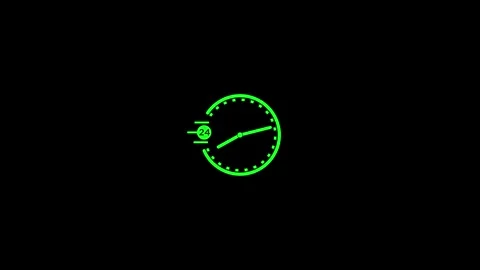 Clock icon countdown 24 hour day fast speed animation. clock with moving ar.. Stock Footage 303031364