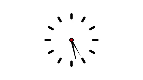 Clock icon Countdown 24 Hour Day Fast Speed. simple white and black clock i.. Video stock 309383435