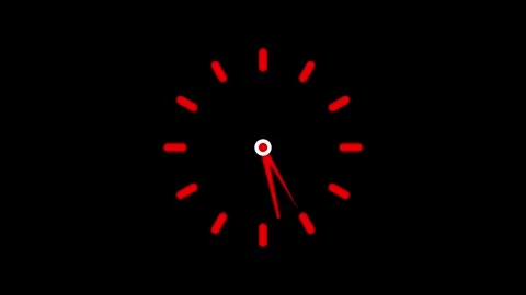 Clock icon Countdown 24 Hour Day Fast Speed. simple white and black clock i.. Stock Footage 309383436