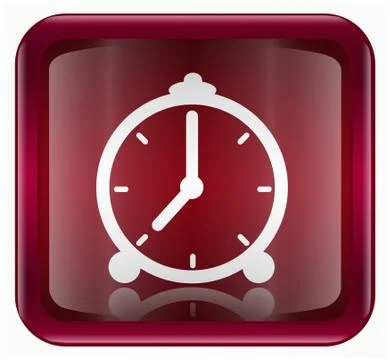 Clock icon dark red, isolated on white background Stockillustratie
