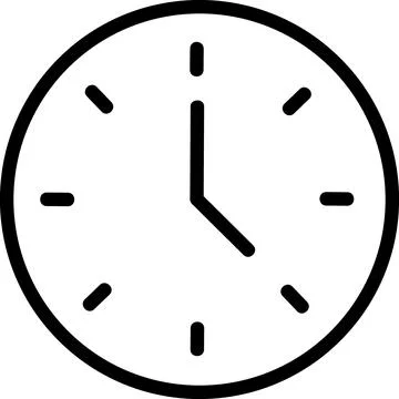 Clock icon for delivery time tracking system Stock Illustration