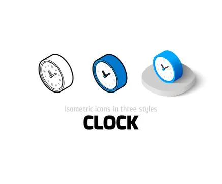 Clock icon in different style 스톡 일러스트