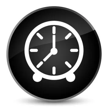 Clock icon elegant black round button Stock Illustration