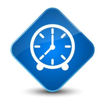 Clock icon elegant blue diamond button Illustrazione stock
