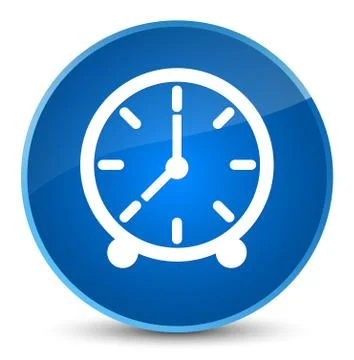 Clock icon elegant blue round button Stock Illustration