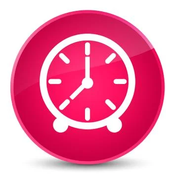 Clock icon elegant pink round button Stock Illustration