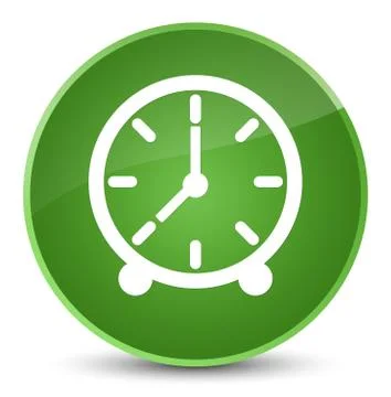 Clock icon elegant soft green round button Stock Illustration