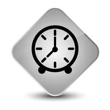 Clock icon elegant white diamond button Illustrazione stock