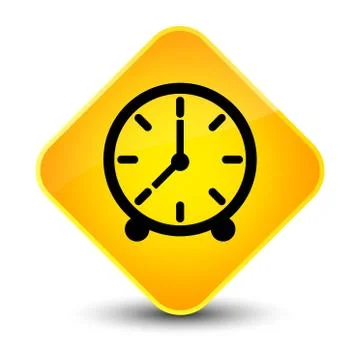 Clock icon elegant yellow diamond button 스톡 일러스트