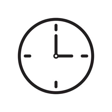 Clock Icon Face Vector Illustration Outlines Stock Illustration