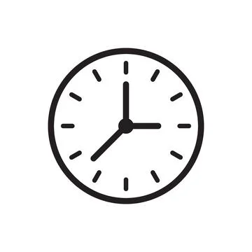 Clock Icon Face Vector Illustration Outlines Stock Illustration