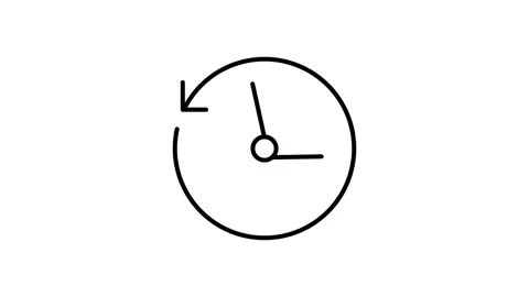 Clock icon featuring a arrow pointing to the right, indicating time pro.. Stock Footage 333232855