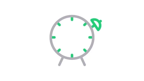 Clock icon featuring green and black colors, symbolizing time management or.. Stock Footage 334998445